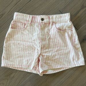Faherty Women's Pink Stripe Cotton Shorts